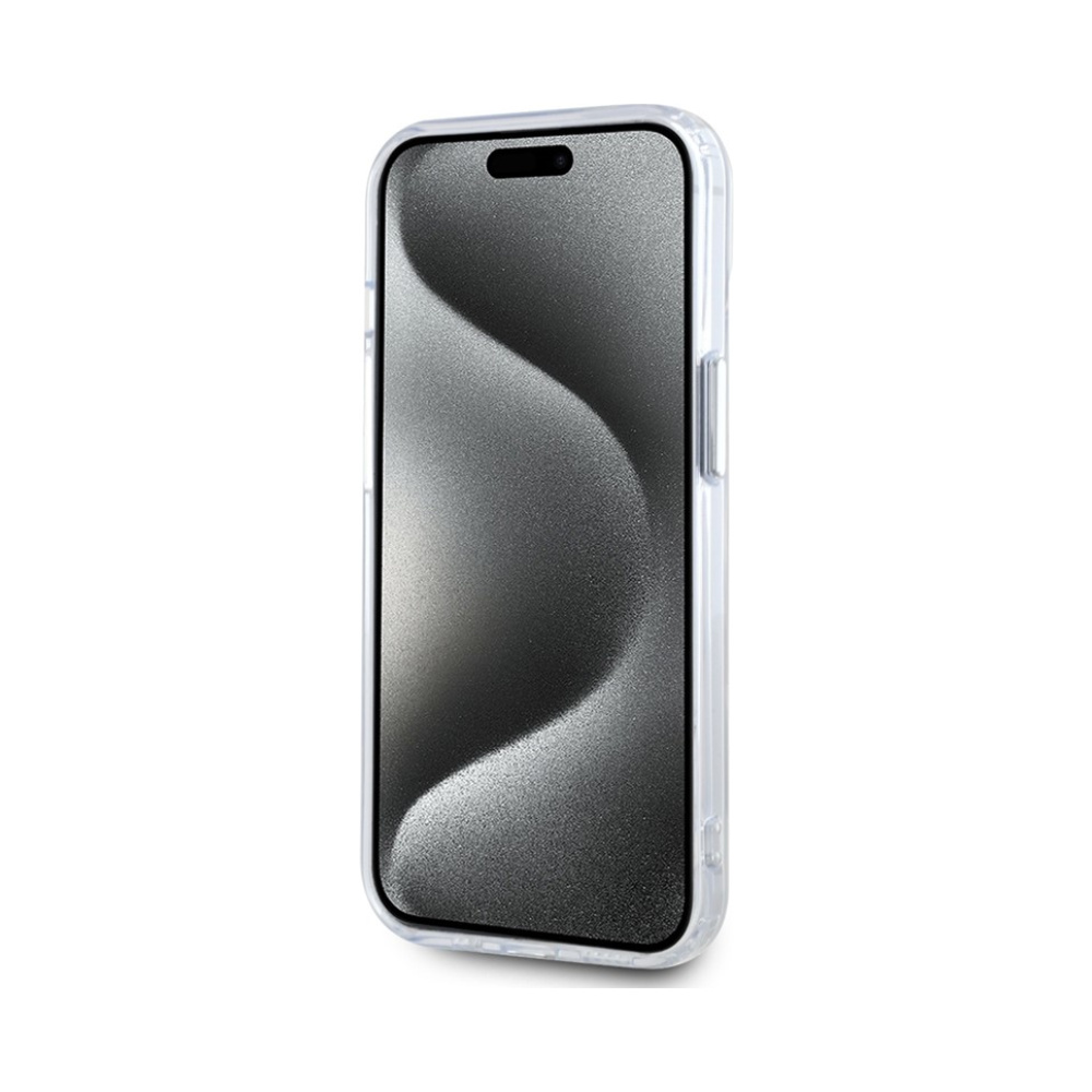 Coque iPhone 15 Plus Karl Lagerfeld IML Metal Karl Head MagSafe blanche — visuel 5