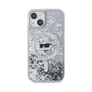 Coque iPhone 15 Plus Karl Lagerfeld Liquid Glitter Choupette Head MagSafe transparente — visuel 3