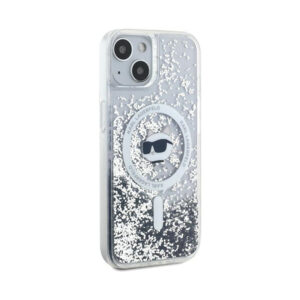Coque iPhone 15 Plus Karl Lagerfeld Liquid Glitter Choupette Head MagSafe transparente — visuel 4
