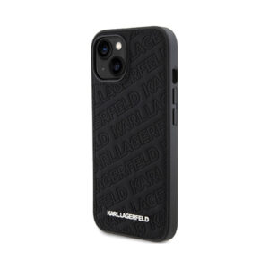 Coque iPhone 15 Plus Karl Lagerfeld Quilted K Pattern noire — visuel 2