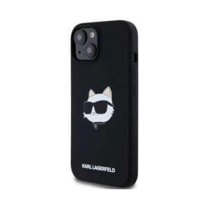 Coque iPhone 15 Plus Karl Lagerfeld Silicone Choupette Head MagSafe noire — visuel 2