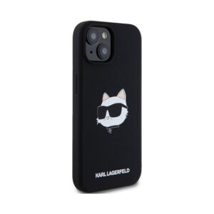 Coque iPhone 15 Plus Karl Lagerfeld Silicone Choupette Head MagSafe noire — visuel 4