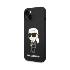 Coque iPhone 15 Plus Karl Lagerfeld Silicone Ikonik MagSafe noire — visuel 2