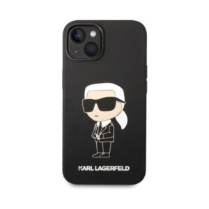 Coque iPhone 15 Plus Karl Lagerfeld Silicone Ikonik MagSafe noire — visuel 3