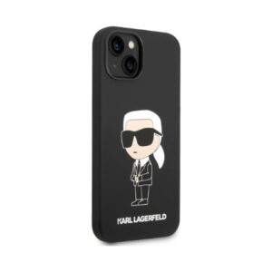 Coque iPhone 15 Plus Karl Lagerfeld Silicone Ikonik MagSafe noire — visuel 4