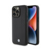 Coque iPhone 15 Pro BMW Leather Diamond Pattern noire
