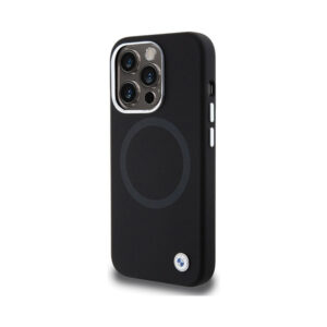 Coque iPhone 15 Pro BMW Signature Liquid Silicone MagSafe noire — visuel 2