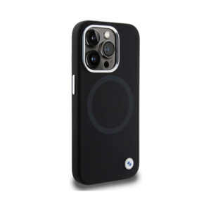 Coque iPhone 15 Pro BMW Signature Liquid Silicone MagSafe noire — visuel 4