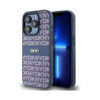 Coque iPhone 15 Pro DKNY Leather Mono Stripe & Metal Logo bleue