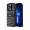 Coque iPhone 15 Pro DKNY Leather Mono Stripe & Metal Logo noire