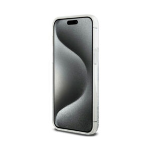 Coque iPhone 15 Pro DKNY Liquid Glitter Big Logo blanche — visuel 5