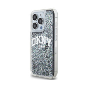 Coque iPhone 15 Pro DKNY Liquid Glitter Big Logo noire — visuel 2