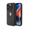 Coque iPhone 15 Pro Ferrari Twist Metal Logo noire