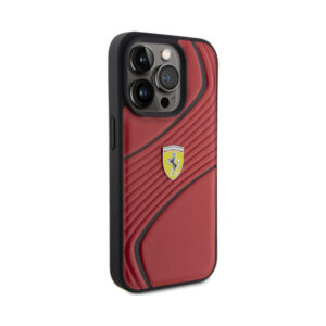 Coque iPhone 15 Pro Ferrari Twist Metal Logo rouge — visuel 4