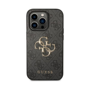 Coque iPhone 15 Pro Guess 4G Big Metal Logo grise — visuel 3