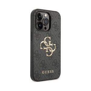 Coque iPhone 15 Pro Guess 4G Big Metal Logo grise — visuel 4