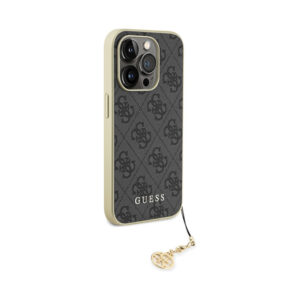 Coque iPhone 15 Pro Guess 4G Charms Collection grise — visuel 4