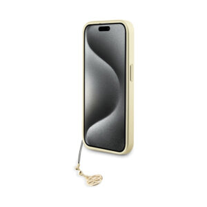 Coque iPhone 15 Pro Guess 4G Charms Collection grise — visuel 5