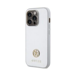 Coque iPhone 15 Pro Guess 4G Strass Metal Logo argentée — visuel 2