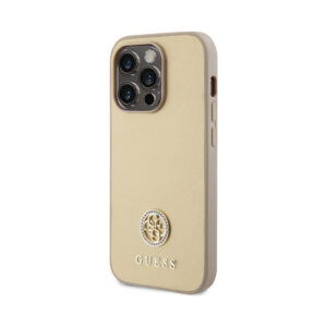Coque iPhone 15 Pro Guess 4G Strass Metal Logo dorée — visuel 2