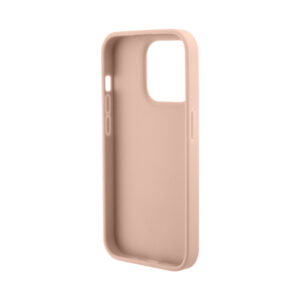 Coque iPhone 15 Pro Guess Croco Triangle Metal Logo rose — visuel 5