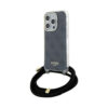 Coque iPhone 15 Pro Guess Crossbody Cord 4G Print noire