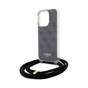 Coque iPhone 15 Pro Guess Crossbody Cord 4G Print noire — visuel 5
