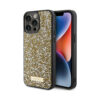 Coque iPhone 15 Pro Guess Rhinestone Metal Logo jaune