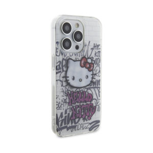 Coque iPhone 15 Pro Hello Kitty IML Kitty On Bricks Graffiti blanche — visuel 4