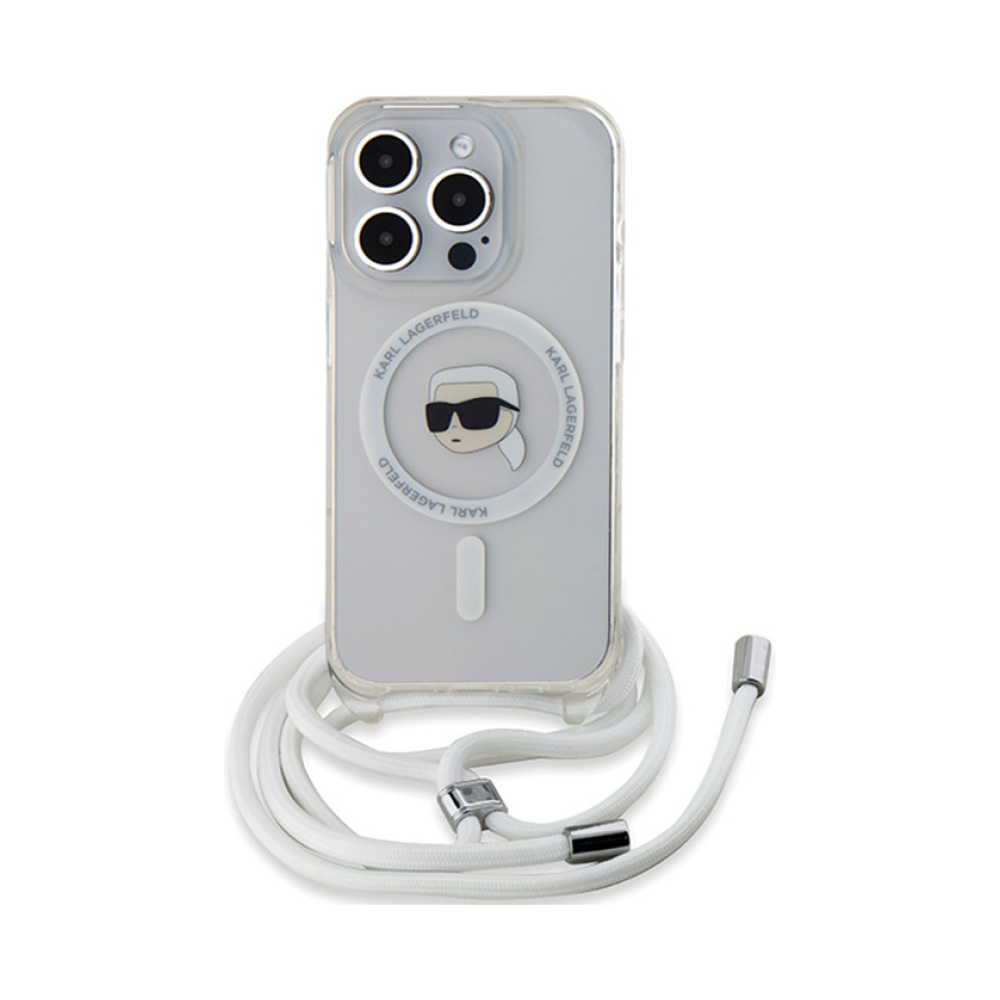 Coque iPhone 15 Pro Karl Lagerfeld Crossbody IML Karl Head MagSafe transparente — visuel 2