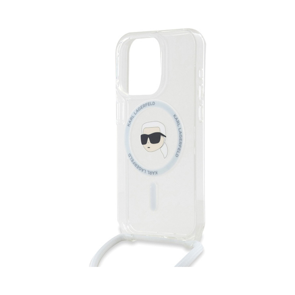 Coque iPhone 15 Pro Karl Lagerfeld Crossbody IML Karl Head MagSafe transparente — visuel 5