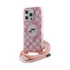 Coque iPhone 15 Pro Karl Lagerfeld IML Crossbody Monogram Karl & Choupette Head MagSafe rose