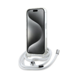 Coque iPhone 15 Pro Karl Lagerfeld IML Crossbody Monogram Karl & Choupette Head MagSafe transparente — visuel 3