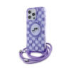 Coque iPhone 15 Pro Karl Lagerfeld IML Crossbody Monogram Karl & Choupette Head MagSafe violette