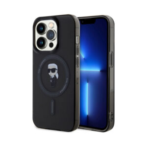 Coque iPhone 15 Pro Karl Lagerfeld IML Ikonik MagSafe noire