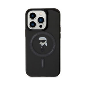 Coque iPhone 15 Pro Karl Lagerfeld IML Ikonik MagSafe noire — visuel 3