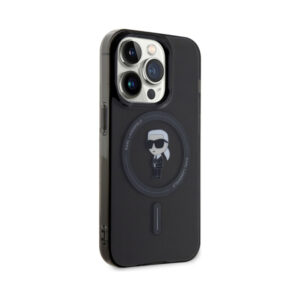 Coque iPhone 15 Pro Karl Lagerfeld IML Ikonik MagSafe noire — visuel 4