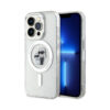Coque iPhone 15 Pro Karl Lagerfeld Karl & Choupette Glitter Magsafe transparente