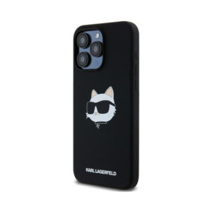 Coque iPhone 15 Pro Karl Lagerfeld Silicone Choupette Head MagSafe noire — visuel 2