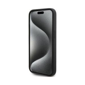 Coque iPhone 15 Pro Karl Lagerfeld Silicone Karl Script noire — visuel 5