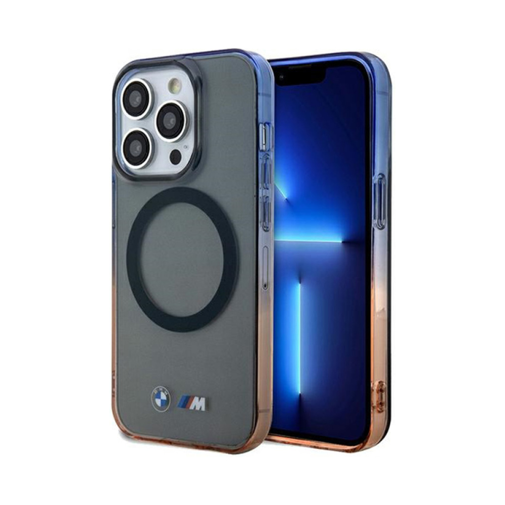 Coque iPhone 15 Pro Max BMW Gradient Bumper MagSafe grise