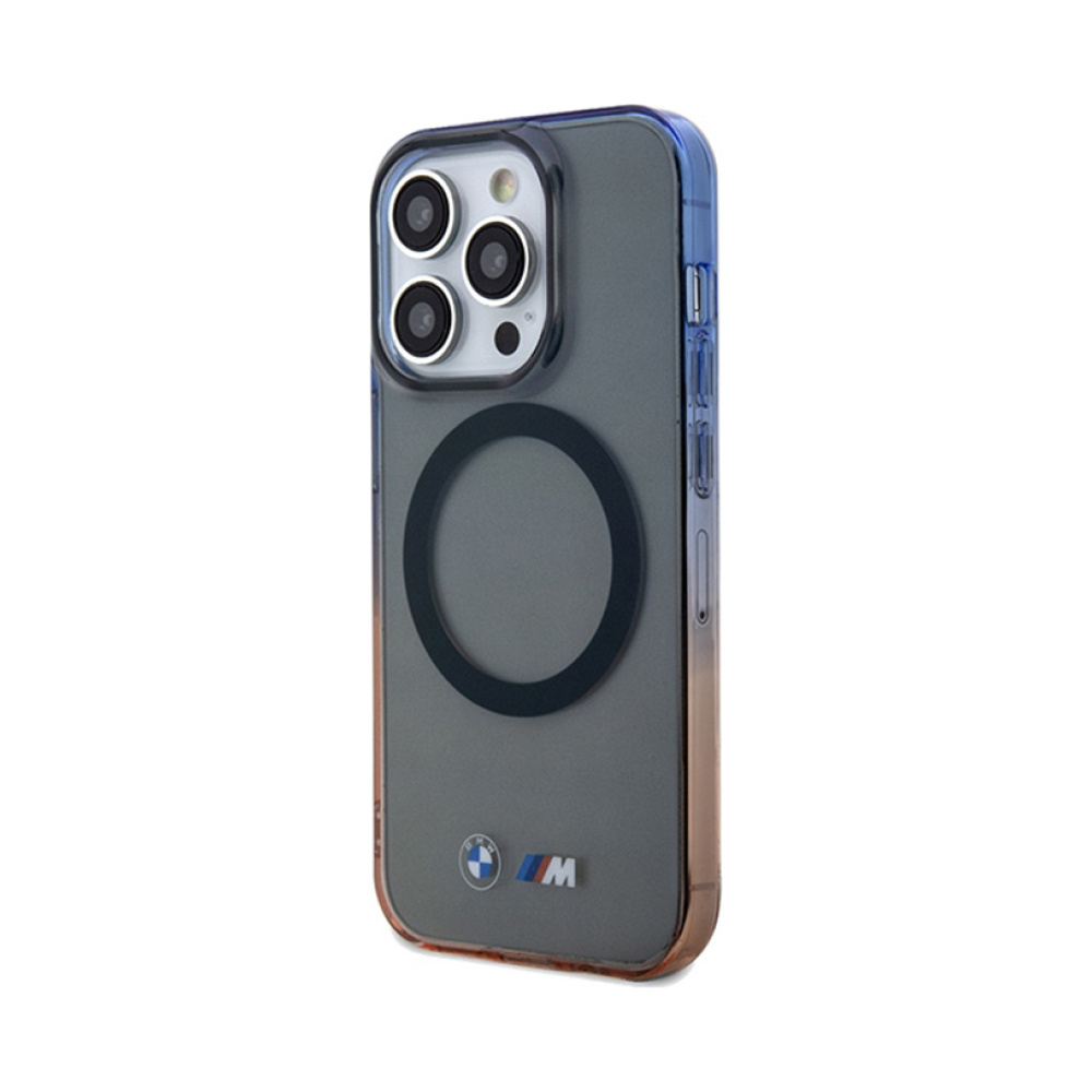 Coque iPhone 15 Pro Max BMW Gradient Bumper MagSafe grise — visuel 2