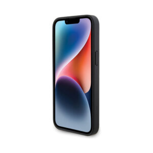 Coque iPhone 15 Pro Max BMW Leather Carbon Blue Line noire — visuel 5