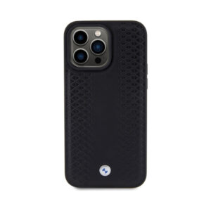 Coque iPhone 15 Pro Max BMW Leather Diamond Pattern noire — visuel 3