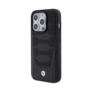 Coque iPhone 15 Pro Max BMW Leather Seats Pattern noire — visuel 2