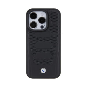 Coque iPhone 15 Pro Max BMW Leather Seats Pattern noire — visuel 3