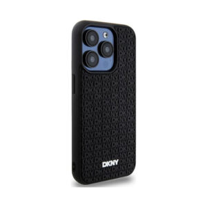 Coque iPhone 15 Pro Max DKNY 3D Rubber Repeat Pattern noire — visuel 4