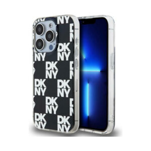Coque iPhone 15 Pro Max DKNY IML Checkered Mono Pattern noire