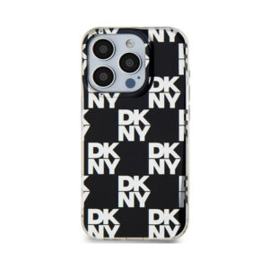 Coque iPhone 15 Pro Max DKNY IML Checkered Mono Pattern noire — visuel 3