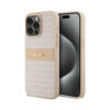 Coque iPhone 15 Pro Max DKNY Leather Mono Stripe & Metal Logo rose